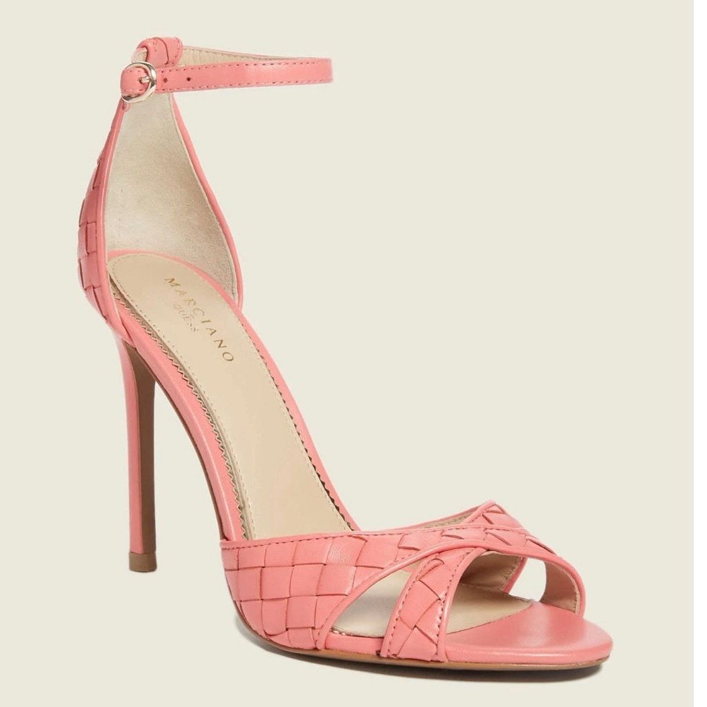 Guess By Marciano Abieli Woven Leather Stiletto Sandal Size 6.5